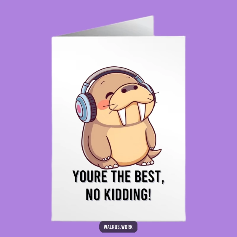 Free Printable Thank You Card: Groovy Walrus Saying Thanks, a Hilarious Downloadable Gift
