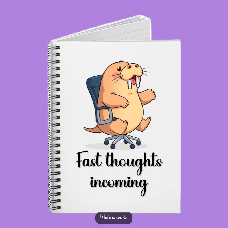 Funny Office Chair Walrus Notebook: Jot Down Ideas with Energetic Flair