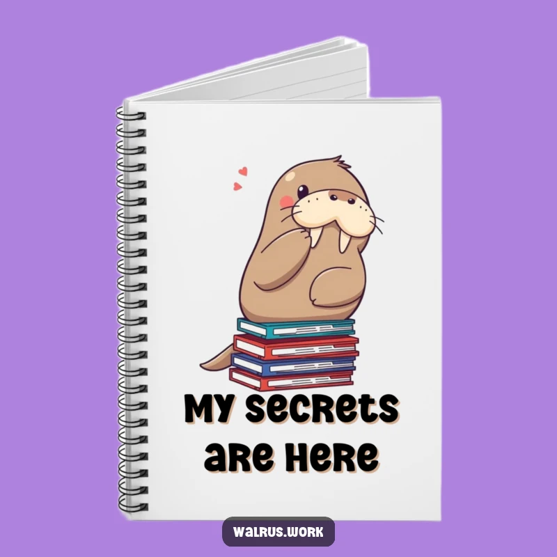 Funny Shushing Walrus Notebook - Hilarious Journal for Secret Notes
