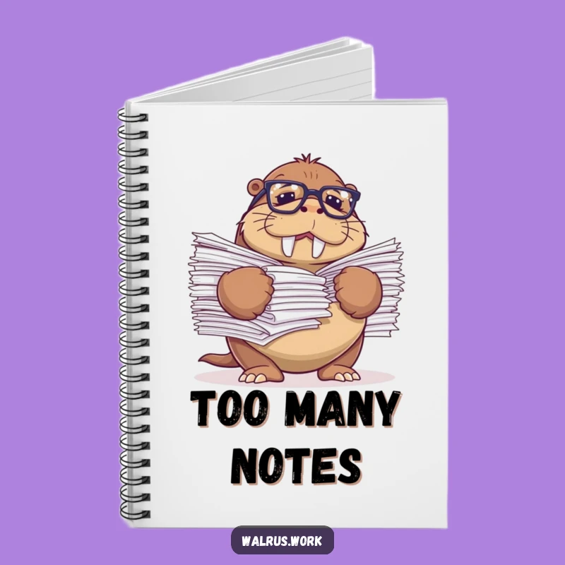 Funny Struggling Walrus Notebook - Reading Glasses Journal Gift