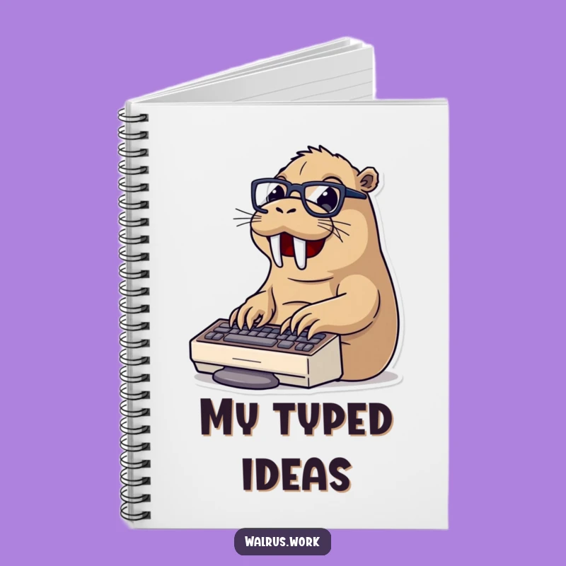 Funny Typing Walrus Notebook: Jot Down Your Tasks - Hilarious Office Productivity Journal Gift