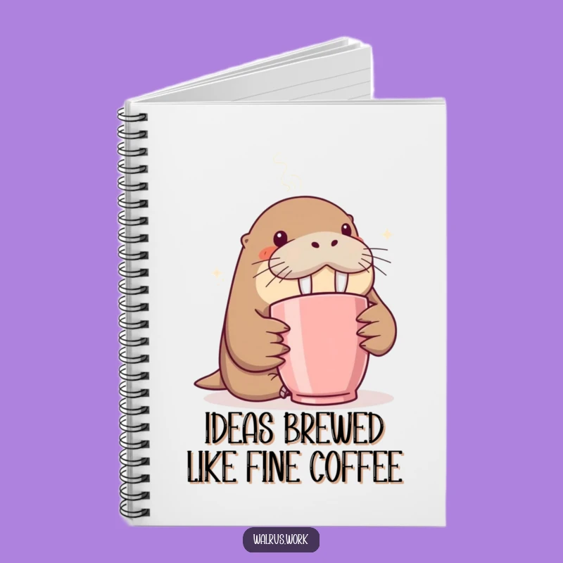 Funny Walrus Notebook: Jot Down Ideas with a Curious Coffee Break
