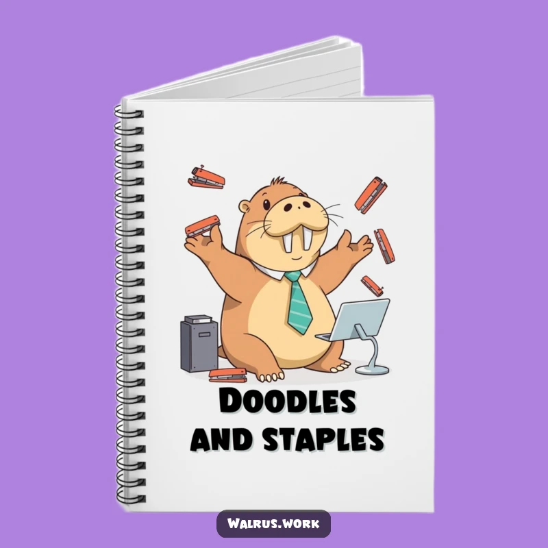 Funny Walrus Stapler Juggling Notebook: Jot Down Ideas with Hilarious Playfulness