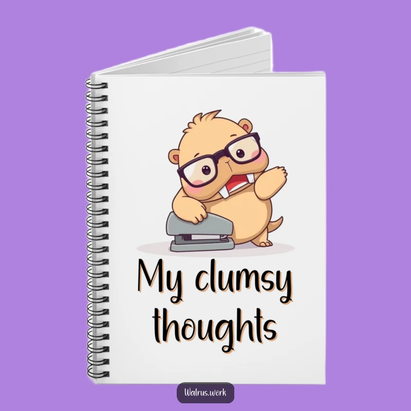 Funny Walrus Stapler Trip Notebook - Clumsy Journal, Perfect Funny Gift