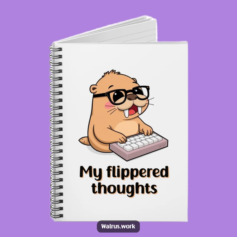 Funny Walrus Typing Keyboard Notebook - Hilarious Office & Notes