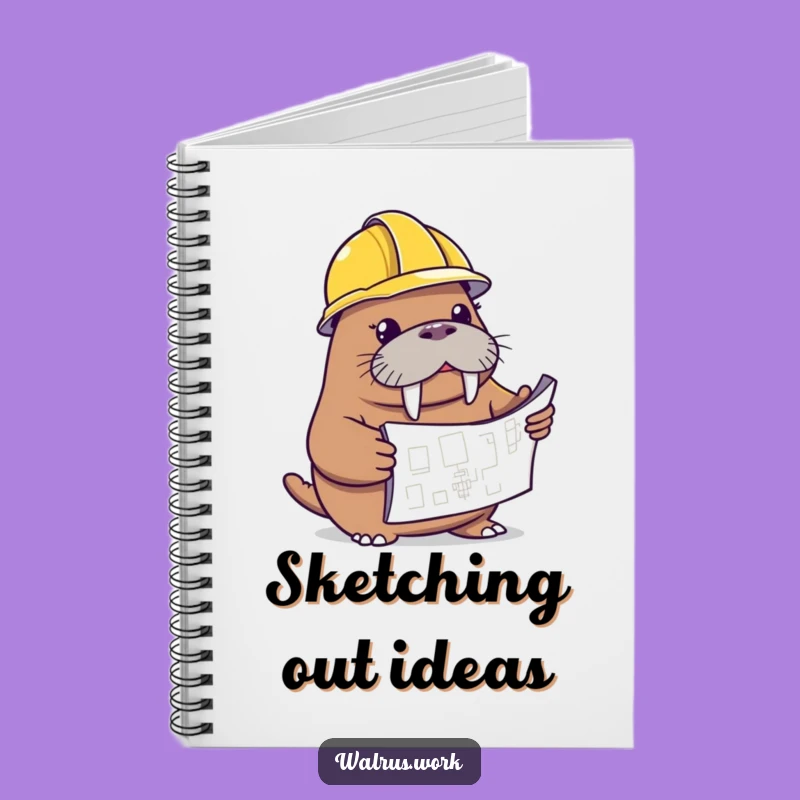 Funny Walrus Blueprint Notebook - Plan Your Ideas with Humor