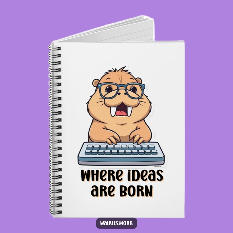 Funny Typing Walrus Notebook: Log Your Ideas with Excitement, A Funny Gift