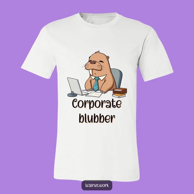 Funny Sleepy Walrus Tie T-Shirt: Hilarious Office Humor for Drowsy Professionals