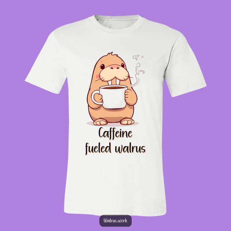 Funny Walrus Coffee T-Shirt: Hilarious Apparel for the Dedicated Caffeine Fan