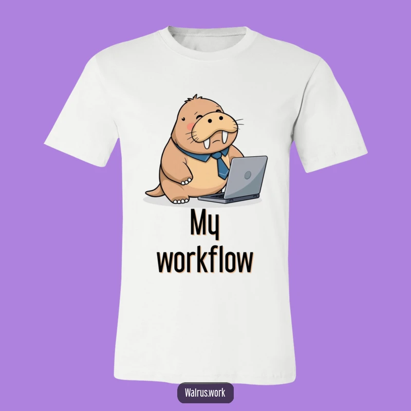 Funny Walrus Office Mishap T-Shirt: Tripping Towards Success (or Failure)