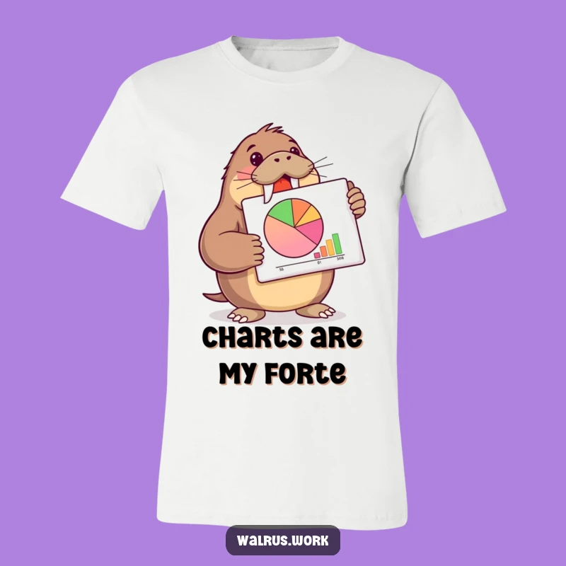 Funny Walrus Pie Chart T-Shirt - Comical Business Presentation Tee