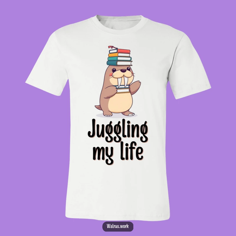 Funny Walrus Office Supplies Tee, Hilarious Balance Act Shirt, Perfect Funny Gift