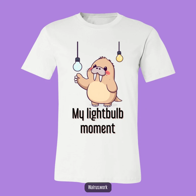 Funny Kawaii Walrus Lightbulb T-Shirt - Wear Your 'Aha!' Hilariously!