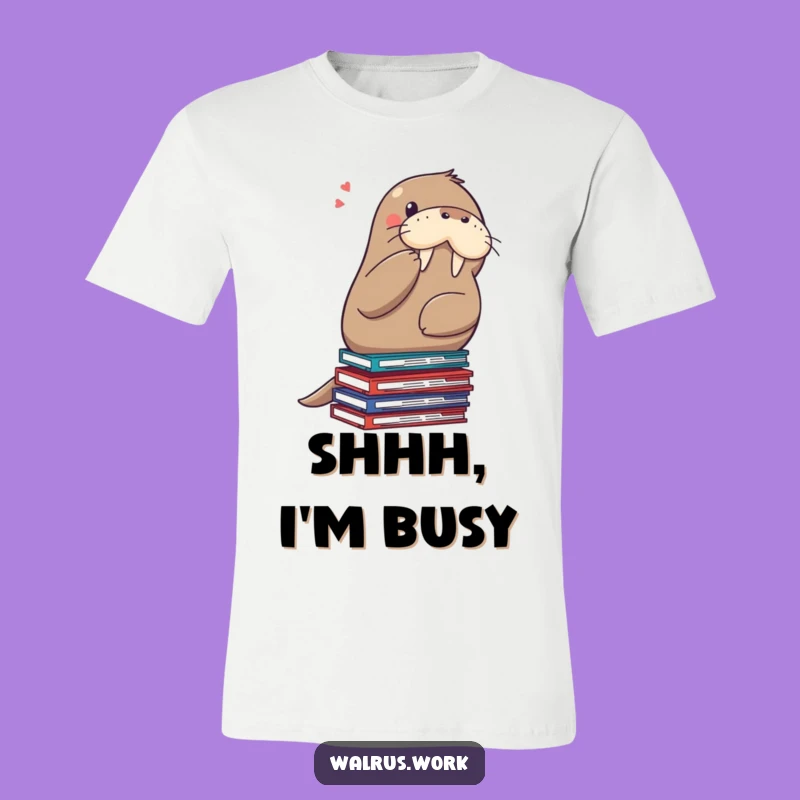 Funny Shushing Walrus T-Shirt - Hilarious Office Life Tee