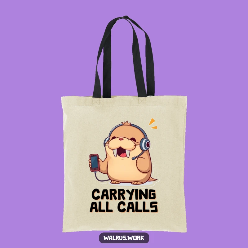 Funny Walrus Tote Bag: Hilarious Accessory for Chatty People!