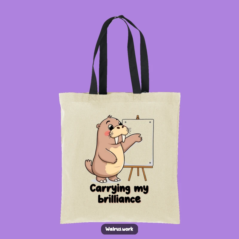 Funny Idea Walrus Tote Bag: Carry Your Concepts, Perfect Funny Gift