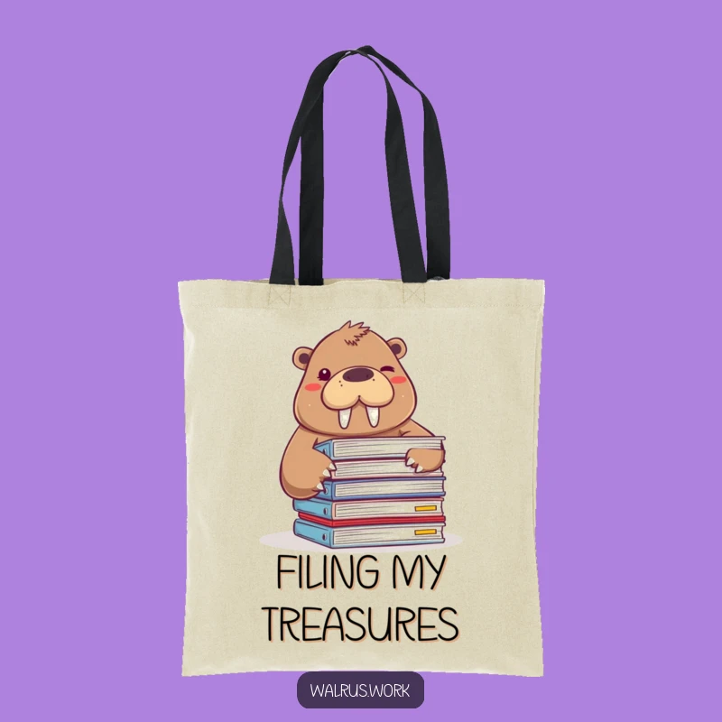 Funny Walrus File Peeker Tote Bag: Carry Your Laughs in Style