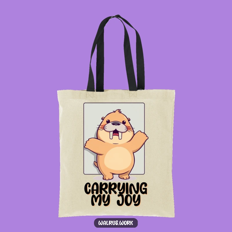 Funny Happy Dance Walrus Tote Bag: Carry Your Joyful Secret Everywhere
