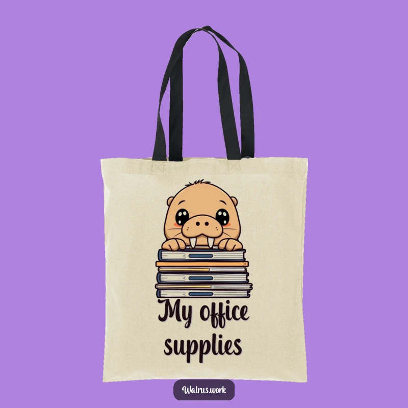 Funny Walrus Peek Tote Bag: Curious Sea Mammal Accessory, Perfect Practical Gift!