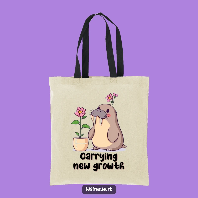 Funny Walrus Plant Surprise Tote Bag: Carry Your Green Discoveries