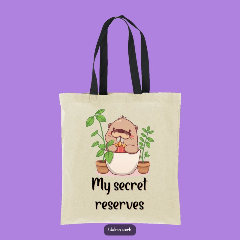 Funny Walrus Snack Hoarder Tote Bag: Carry Your Treats in Hilarious Style, Gift