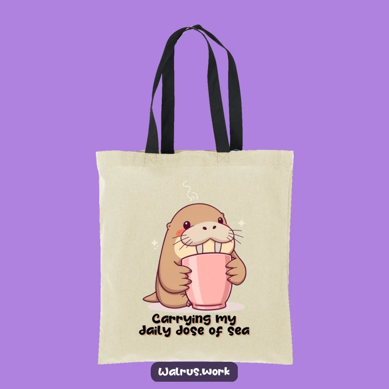 Funny Walrus Tote Bag: Carry Your Coffee Curiosity in Style