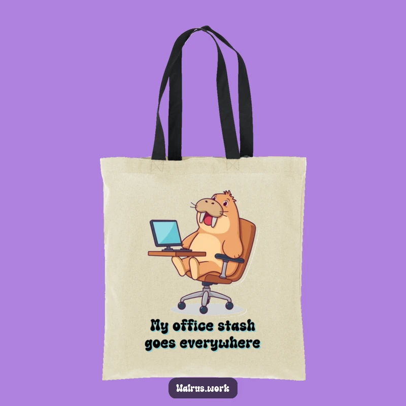 Funny Walrus Tote Bag: Carry Your Office Fun