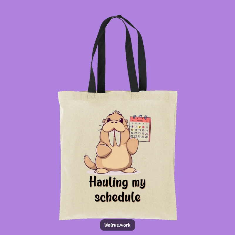 Funny Walrus Tote Bag: Calendar Event Pointer, Practical and Funny Gift