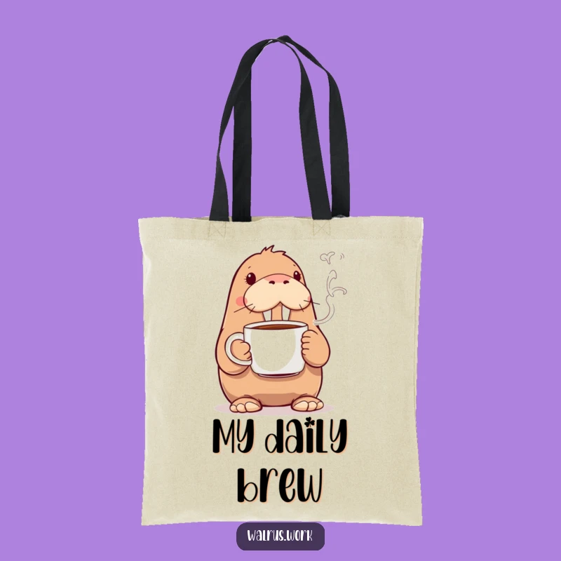 Funny Walrus Coffee Tote Bag: Carry Your Essentials with Hilarious Charm