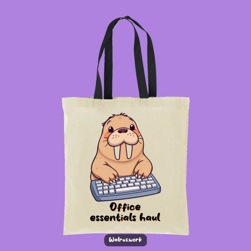 Funny Walrus Typing Tote Bag: Carry Your Laughs and Essentials with Style