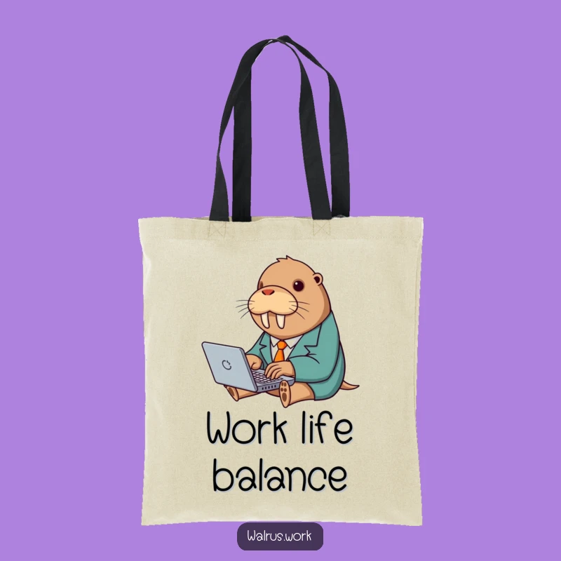 Funny Walrus Suit Laptop Tote Bag: Carry Your Essentials with Hilarious Business Flair